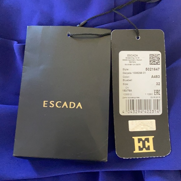 Escada Maxi Cocktail dress NWT SZ 32 Royal Blue - Picture 7 of 7